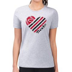 Cincinnati Reds G-III 4Her by Carl Banks Women's Super-Slim Fit Lightweight Heart Graphic T-Shirt - MLB