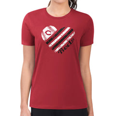 Cincinnati Reds G-III 4Her by Carl Banks Women's Super-Slim Fit Lightweight Heart Graphic T-Shirt - MLB
