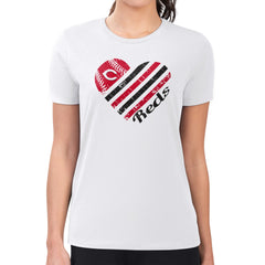 Cincinnati Reds G-III 4Her by Carl Banks Women's Super-Slim Fit Lightweight Heart Graphic T-Shirt - MLB