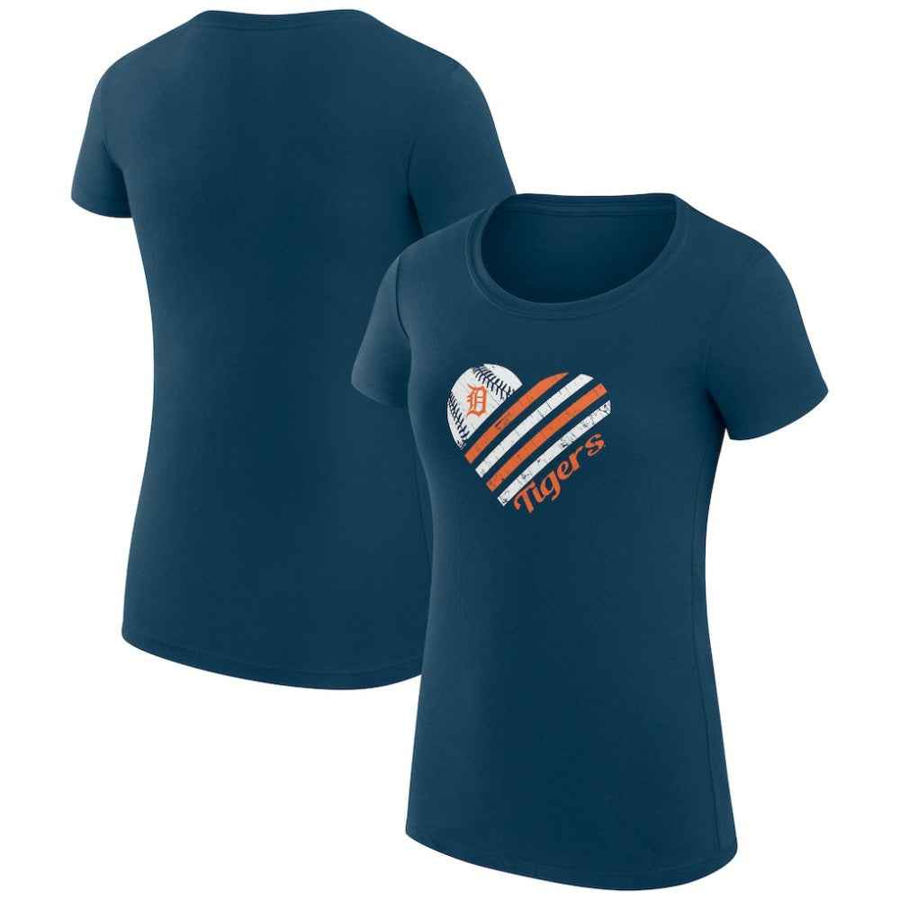 Detroit Tigers G-III 4Her by Carl Banks Women's Super-Slim Fit Lightweight Heart Graphic T-Shirt - MLB