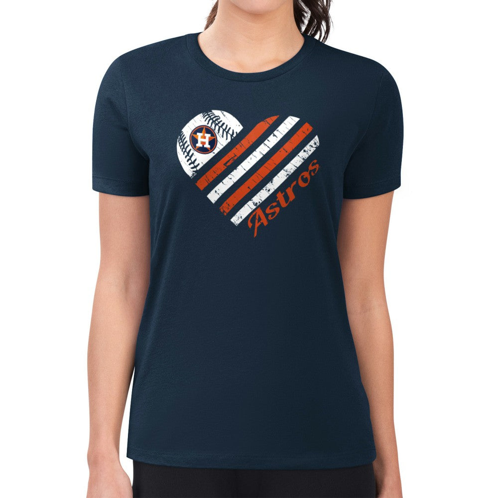 Houston Astros G-III 4Her by Carl Banks Women's Super-Slim Fit Lightweight Heart Graphic T-Shirt - MLB