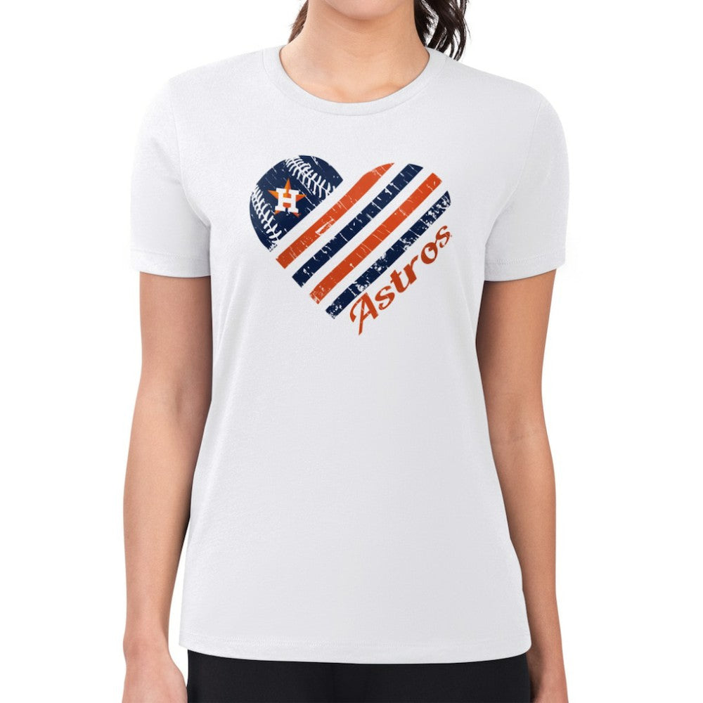Houston Astros G-III 4Her by Carl Banks Women's Super-Slim Fit Lightweight Heart Graphic T-Shirt - MLB