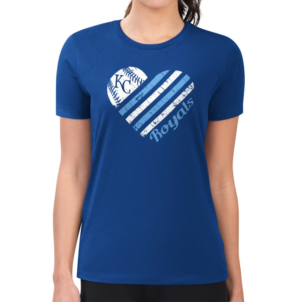 Kansas City Royals G-III 4Her by Carl Banks Women's Super-Slim Fit Lightweight Heart Graphic T-Shirt - MLB