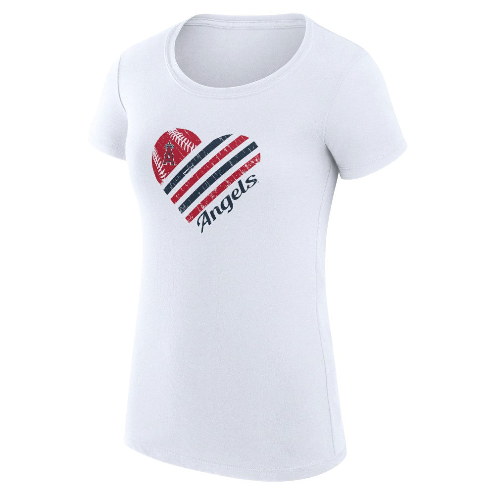 Los Angeles Angels G-III 4Her by Carl Banks Women's Super-Slim Fit Lightweight Heart Graphic T-Shirt - MLB