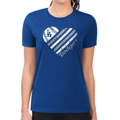 Los Angeles Dodgers G-III 4Her by Carl Banks Women's Super-Slim Fit Lightweight Heart Graphic T-Shirt - MLB