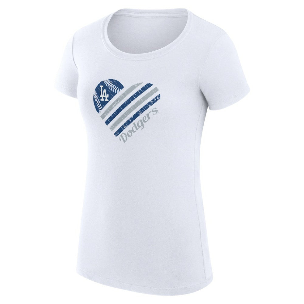 Los Angeles Dodgers G-III 4Her by Carl Banks Women's Super-Slim Fit Lightweight Heart Graphic T-Shirt - MLB