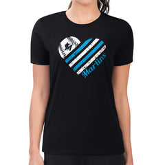 Miami Marlins G-III 4Her by Carl Banks Women's Super-Slim Fit Lightweight Heart Graphic T-Shirt - MLB