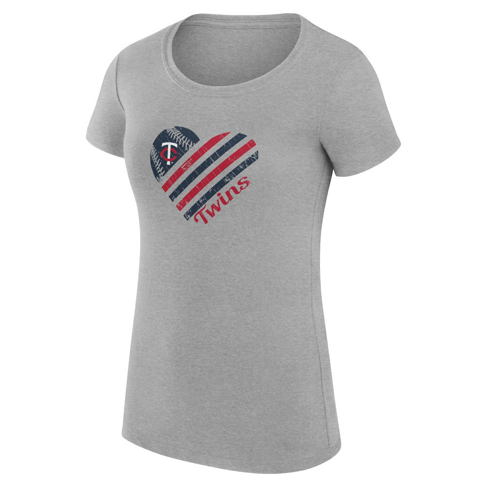 Minnesota Twins G-III 4Her by Carl Banks Women's Super-Slim Fit Lightweight Heart Graphic T-Shirt - MLB