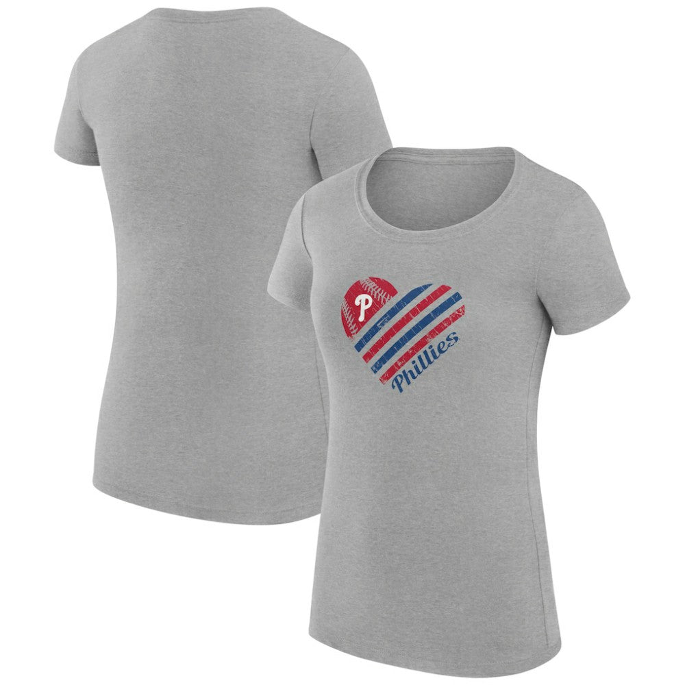 Philadelphia Phillies G-III 4Her by Carl Banks Women's Super-Slim Fit Lightweight Heart Graphic T-Shirt - MLB