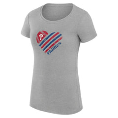 Philadelphia Phillies G-III 4Her by Carl Banks Women's Super-Slim Fit Lightweight Heart Graphic T-Shirt - MLB
