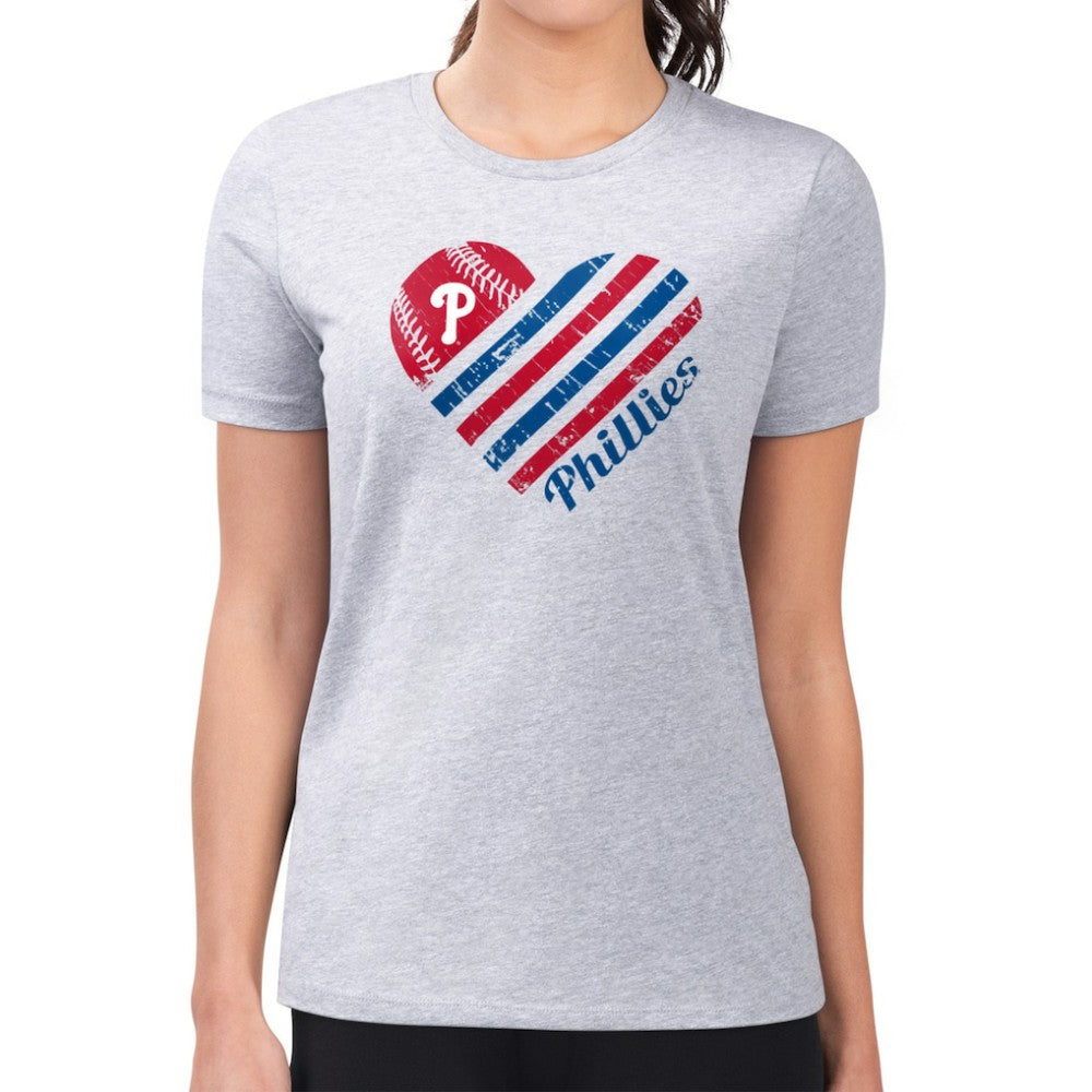 Philadelphia Phillies G-III 4Her by Carl Banks Women's Super-Slim Fit Lightweight Heart Graphic T-Shirt - MLB