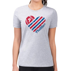 Philadelphia Phillies G-III 4Her by Carl Banks Women's Super-Slim Fit Lightweight Heart Graphic T-Shirt - MLB