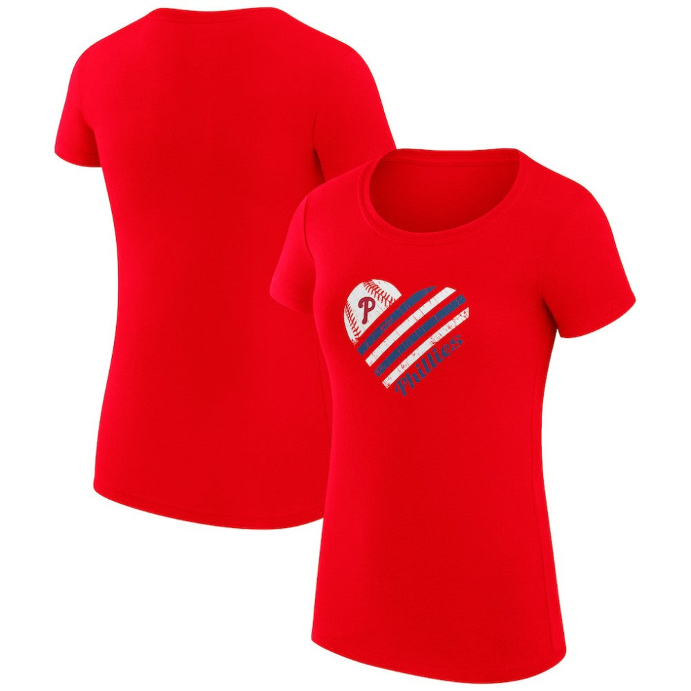 Philadelphia Phillies G-III 4Her by Carl Banks Women's Super-Slim Fit Lightweight Heart Graphic T-Shirt - MLB