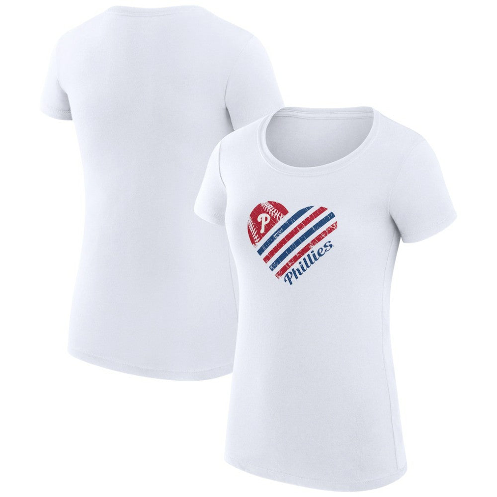 Philadelphia Phillies G-III 4Her by Carl Banks Women's Super-Slim Fit Lightweight Heart Graphic T-Shirt - MLB