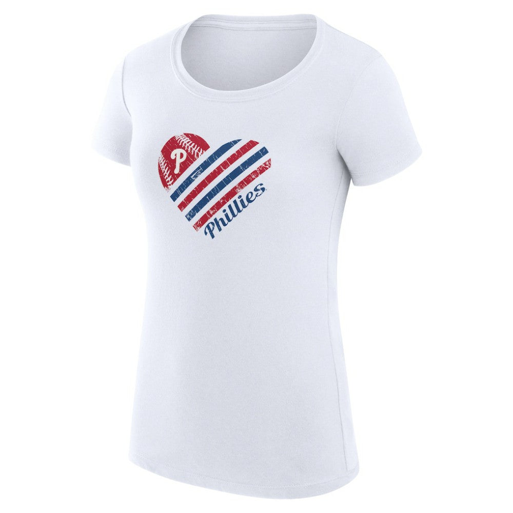 Philadelphia Phillies G-III 4Her by Carl Banks Women's Super-Slim Fit Lightweight Heart Graphic T-Shirt - MLB