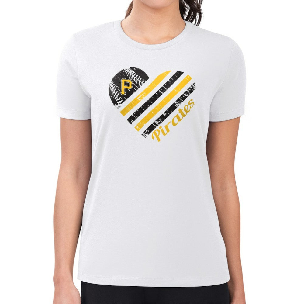 Pittsburgh Pirates G-III 4Her by Carl Banks Women's Super-Slim Fit Lightweight Heart Graphic T-Shirt - MLB