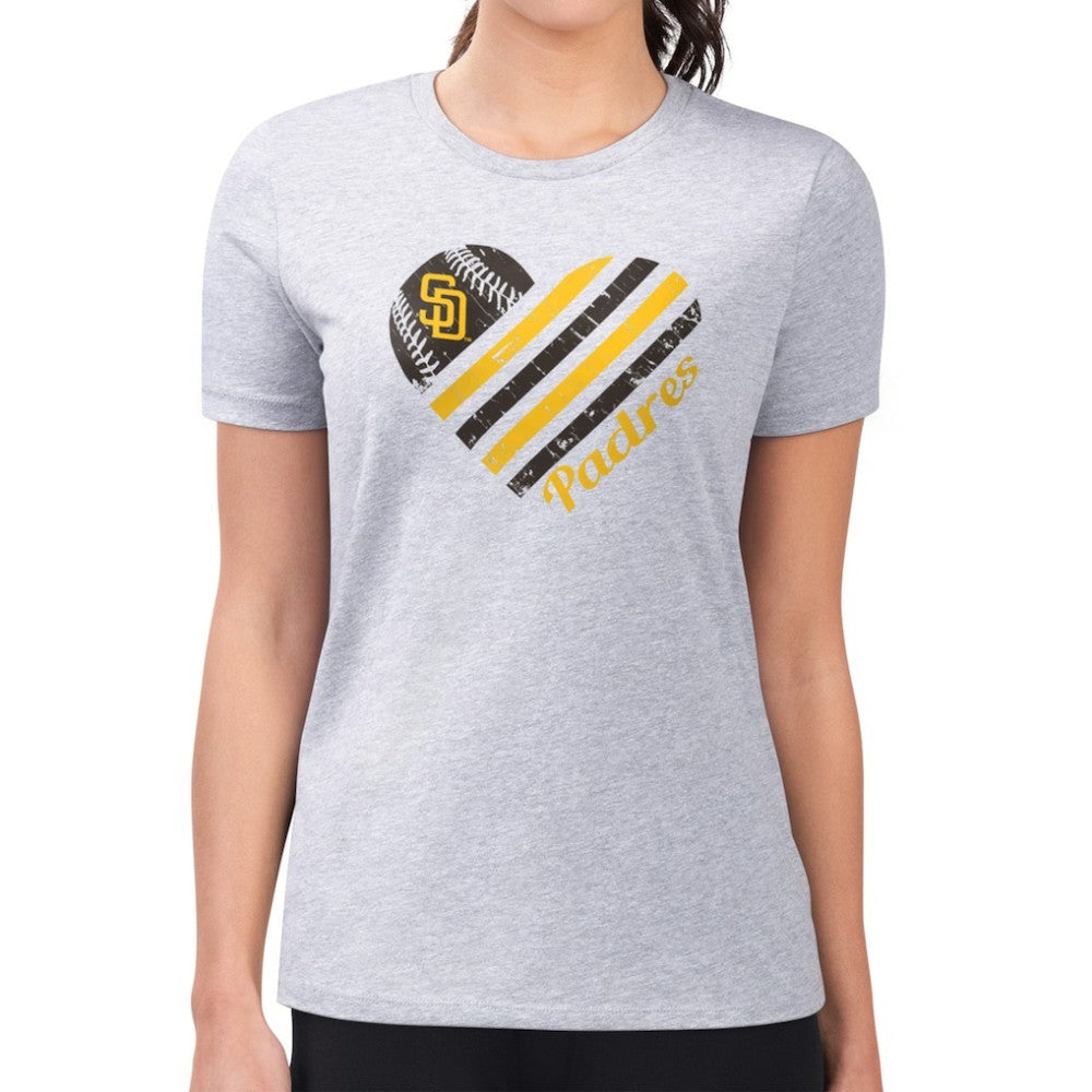 San Diego Padres G-III 4Her by Carl Banks Women's Super-Slim Fit Lightweight Heart Graphic T-Shirt - MLB