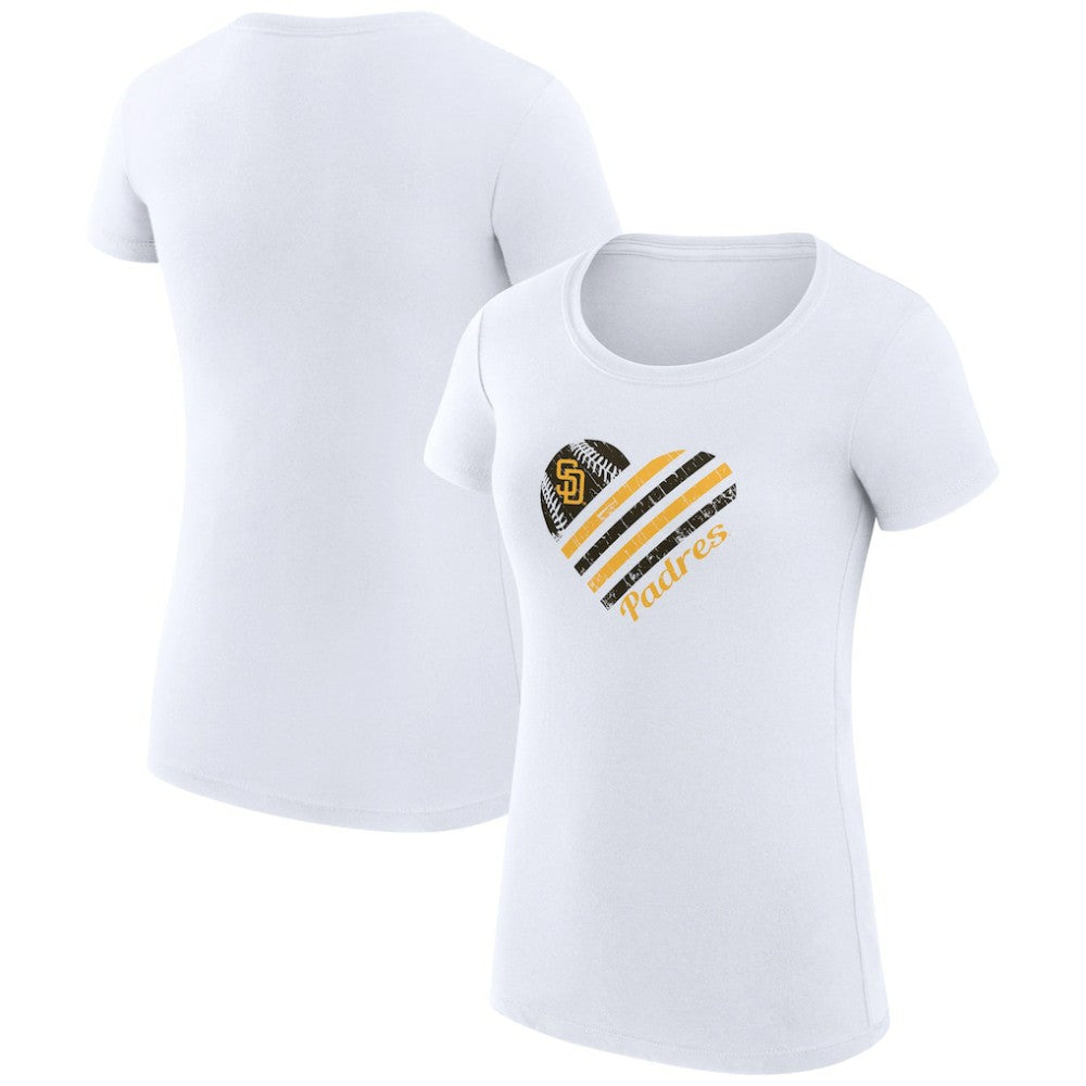 San Diego Padres G-III 4Her by Carl Banks Women's Super-Slim Fit Lightweight Heart Graphic T-Shirt - MLB