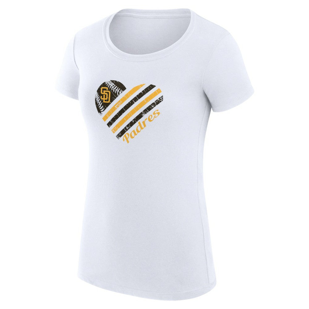 San Diego Padres G-III 4Her by Carl Banks Women's Super-Slim Fit Lightweight Heart Graphic T-Shirt - MLB