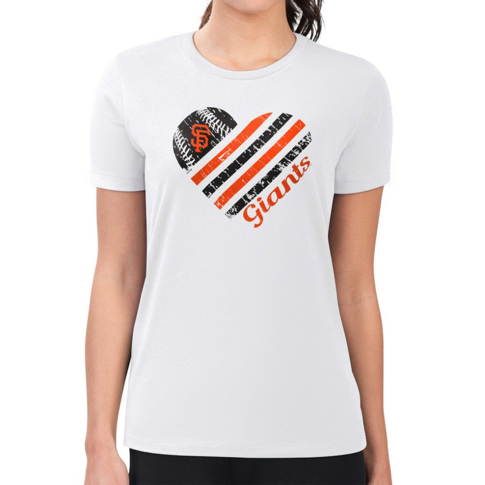 San Francisco Giants G-III 4Her by Carl Banks Women's Super-Slim Fit Lightweight Heart Graphic T-Shirt - MLB