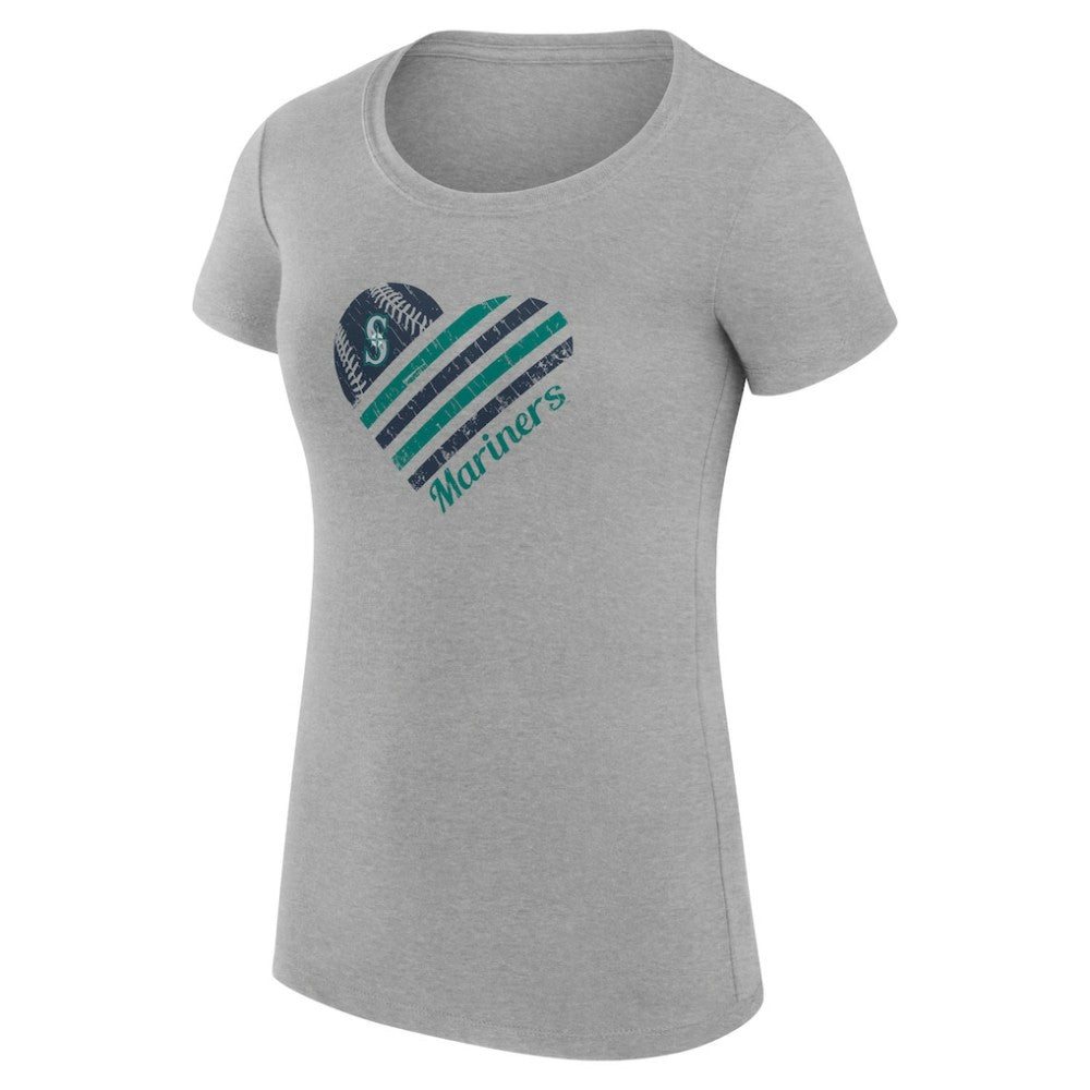 Seattle Mariners G-III 4Her by Carl Banks Women's Super-Slim Fit Lightweight Heart Graphic T-Shirt - MLB