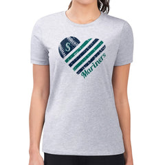 Seattle Mariners G-III 4Her by Carl Banks Women's Super-Slim Fit Lightweight Heart Graphic T-Shirt - MLB