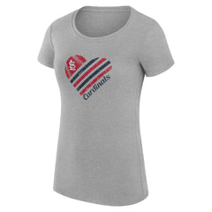 St. Louis Cardinals G-III 4Her by Carl Banks Women's Super-Slim Fit Lightweight Heart Graphic T-Shirt - MLB