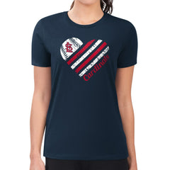 St. Louis Cardinals G-III 4Her by Carl Banks Women's Super-Slim Fit Lightweight Heart Graphic T-Shirt - MLB