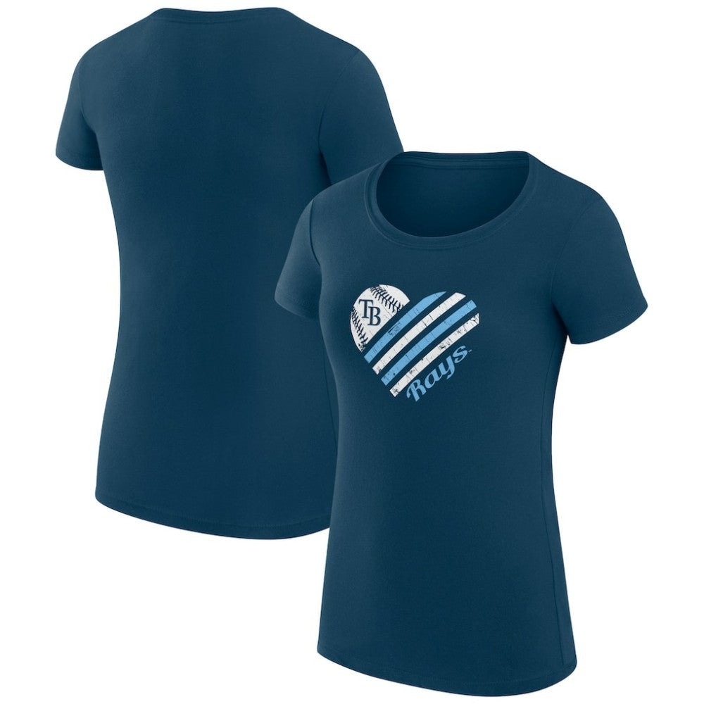 Tampa Bay Rays G-III 4Her by Carl Banks Women's Super-Slim Fit Lightweight Heart Graphic T-Shirt - MLB