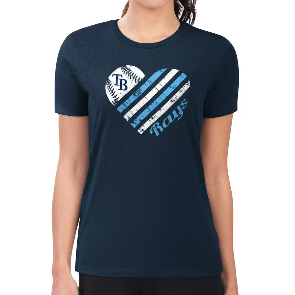 Tampa Bay Rays G-III 4Her by Carl Banks Women's Super-Slim Fit Lightweight Heart Graphic T-Shirt - MLB
