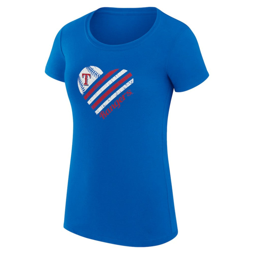 Texas Rangers G-III 4Her by Carl Banks Women's Super-Slim Fit Lightweight Heart Graphic T-Shirt - MLB