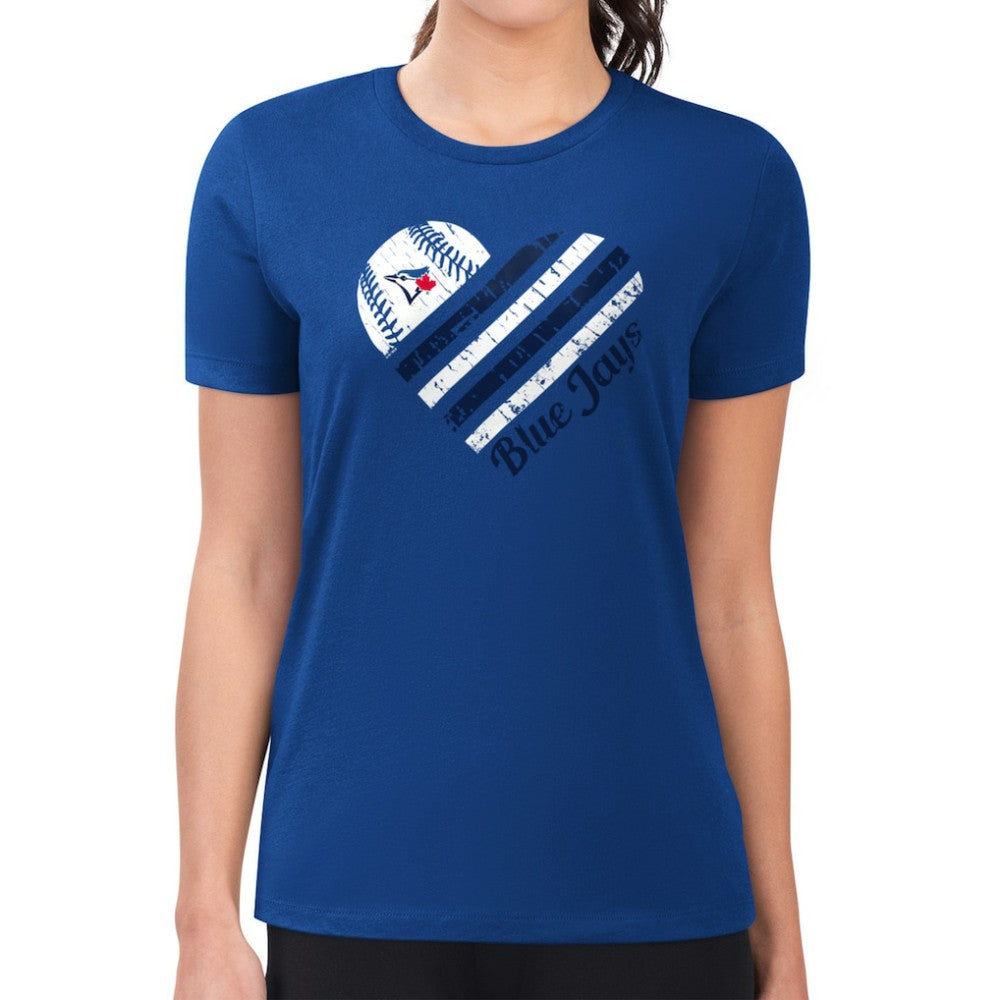 Toronto Blue Jays G-III 4Her by Carl Banks Women's Super-Slim Fit Lightweight Heart Graphic T-Shirt - MLB