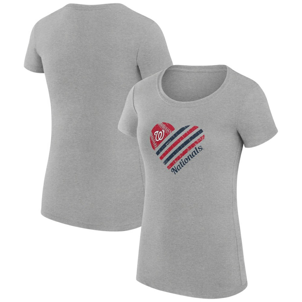 Washington Nationals G-III 4Her by Carl Banks Women's Super-Slim Fit Lightweight Heart Graphic T-Shirt - MLB