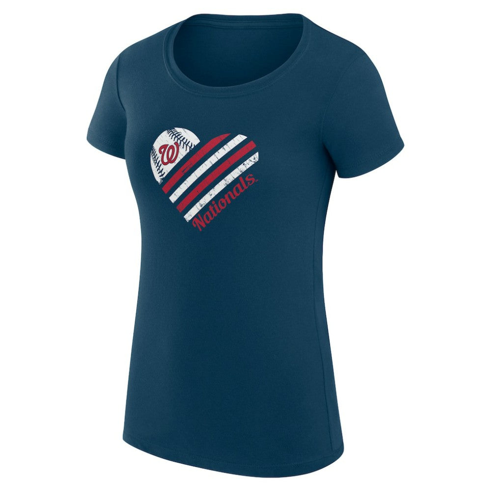 Washington Nationals G-III 4Her by Carl Banks Women's Super-Slim Fit Lightweight Heart Graphic T-Shirt - MLB