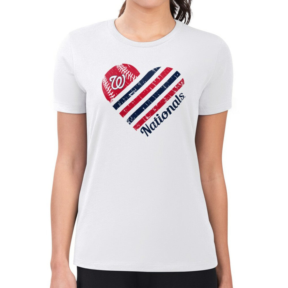 Washington Nationals G-III 4Her by Carl Banks Women's Super-Slim Fit Lightweight Heart Graphic T-Shirt - MLB
