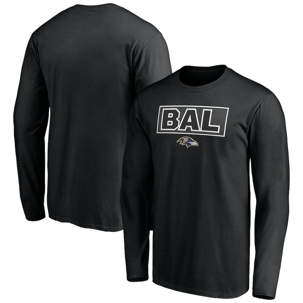 Baltimore Ravens Squad Throwbacks Long Sleeve T-Shirt Black | NFL
