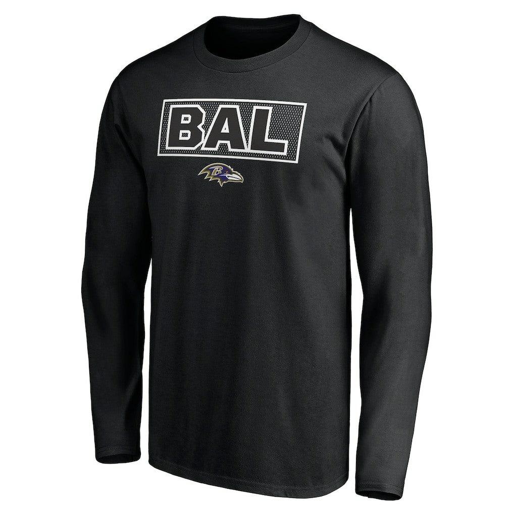 Baltimore Ravens Squad Throwbacks Long Sleeve T-Shirt Black | NFL