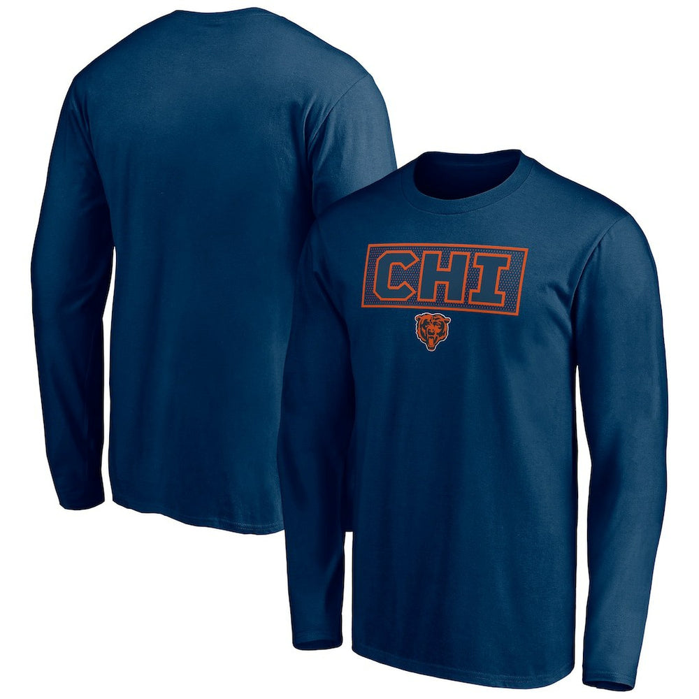 Chicago Bears Squad Throwbacks Long Sleeve T-Shirt Navy | NFL