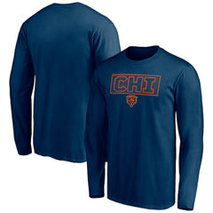 Chicago Bears Squad Throwbacks Long Sleeve T-Shirt Navy | NFL