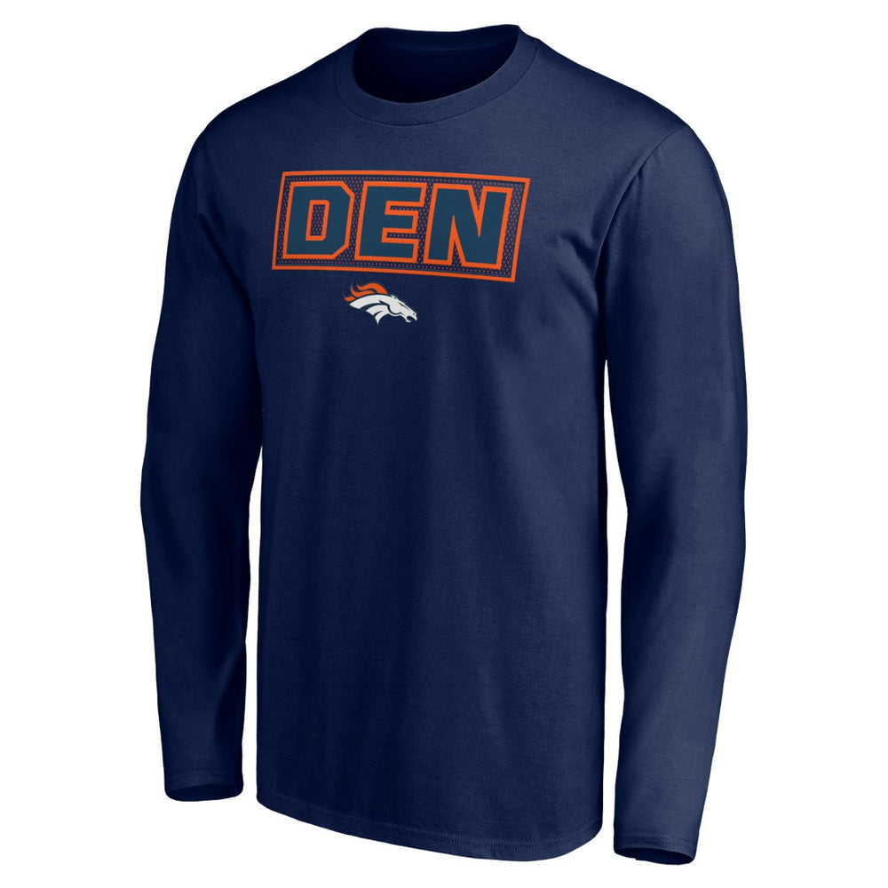 Denver Broncos Squad Throwbacks Long Sleeve T-Shirt Navy | NFL