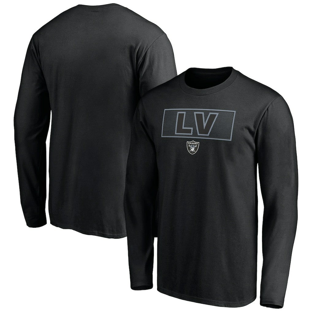 Las Vegas Raiders Squad Throwbacks Long Sleeve T-Shirt Black | NFL