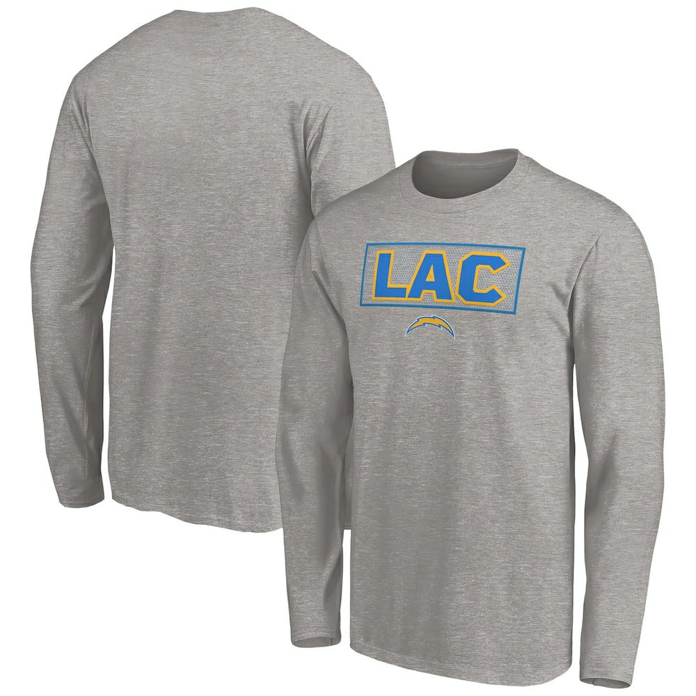 Los Angeles Chargers Squad Throwbacks Long Sleeve T-Shirt Heather Gray | NFL