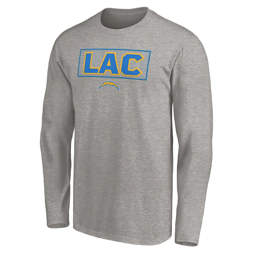 Los Angeles Chargers Squad Throwbacks Long Sleeve T-Shirt Heather Gray | NFL