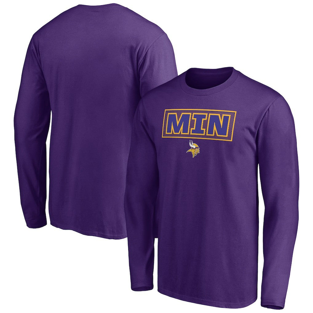 Minnesota Vikings Squad Throwbacks Long Sleeve T-Shirt Purple | NFL