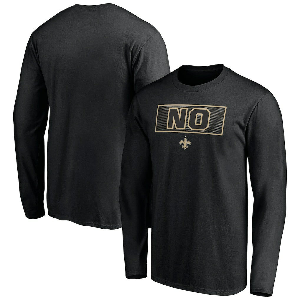 New Orleans Saints Squad Throwbacks Long Sleeve T-Shirt Black | NFL