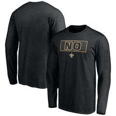 New Orleans Saints Squad Throwbacks Long Sleeve T-Shirt Black | NFL