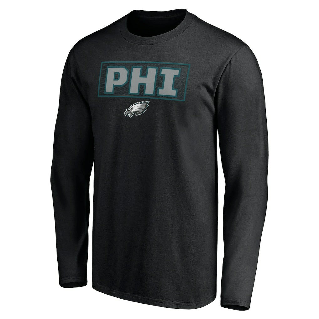 Philadelphia Eagles Squad Throwbacks Long Sleeve T-Shirt Black | NFL