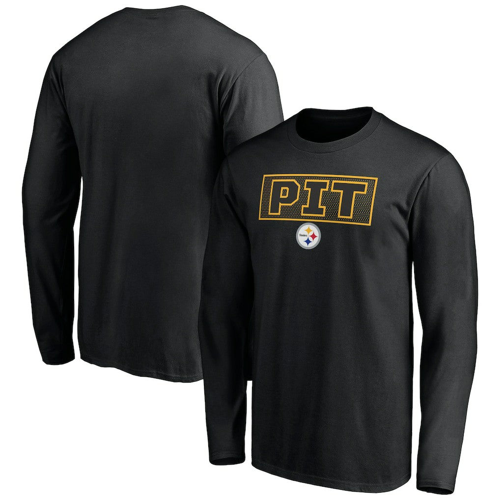 Pittsburgh Steelers Squad Throwbacks Long Sleeve T-Shirt Black | NFL