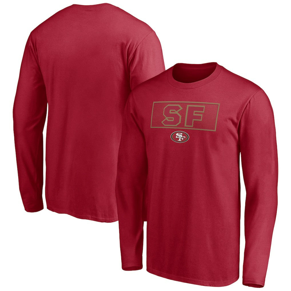 San Francisco 49ers Squad Throwbacks Long Sleeve T-Shirt Scarlet | NFL