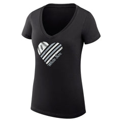 Chicago White Sox G-III 4Her by Carl Banks Women's Super-Slim Fit Lightweight Heart V-Neck T-Shirt - MLB